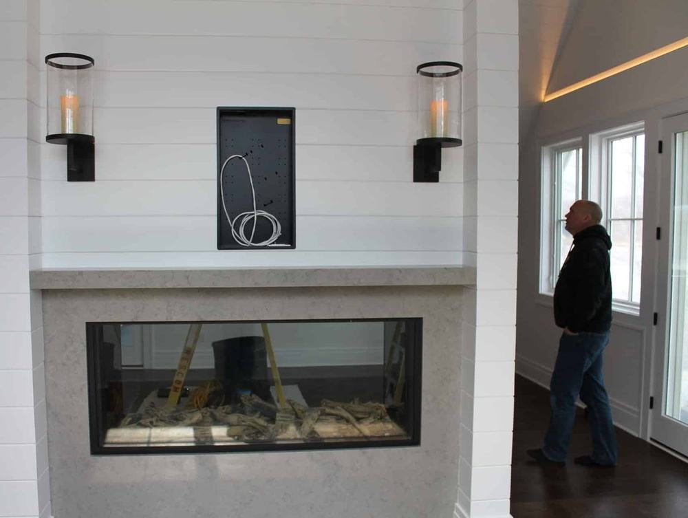 A fireplace